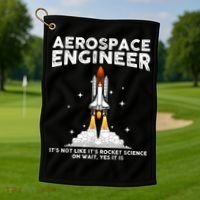 Cool Aerospace Engineer For Men Women Aerospace Engineering Golf Towel thumb 1
