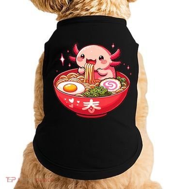 Cute Axolotl Eats Ramen Noodles Axolotls Ramen Doggie Tank