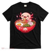 Cute Axolotl Eats Ramen Noodles Axolotls Ramen T-Shirt thumb 0