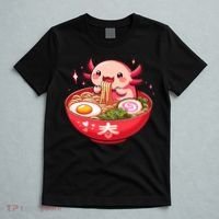 Cute Axolotl Eats Ramen Noodles Axolotls Ramen T-Shirt thumb 5