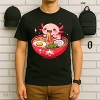 Cute Axolotl Eats Ramen Noodles Axolotls Ramen T-Shirt thumb 6