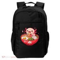 Cute Axolotl Eats Ramen Noodles Axolotls Ramen Backpack thumb 0