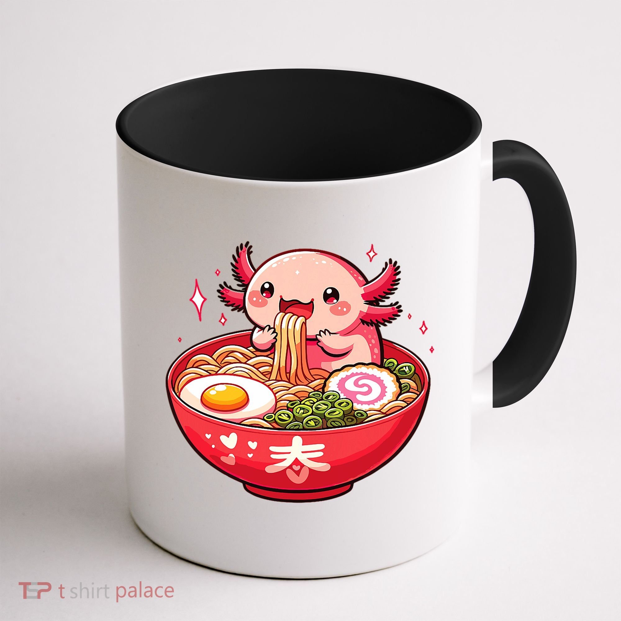 Cute Axolotl Eats Ramen Noodles Axolotls Ramen Coffee Mug