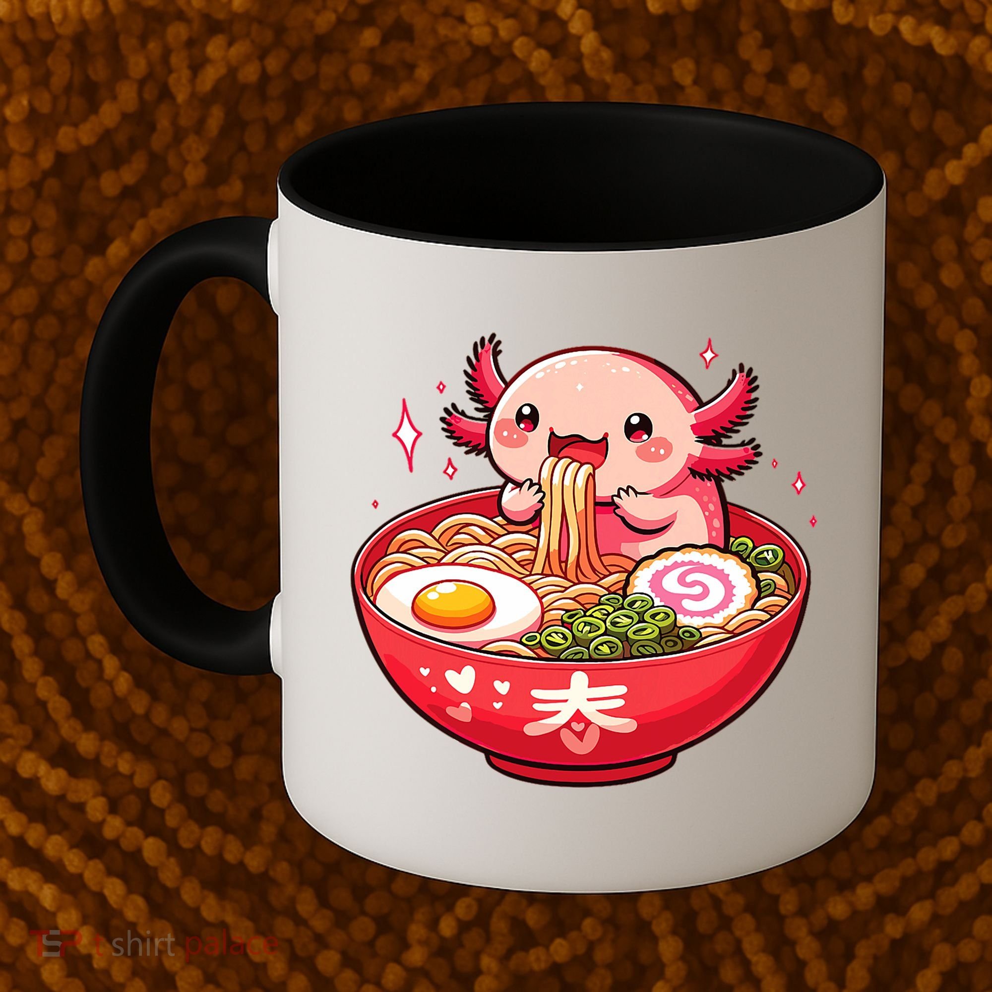 Cute Axolotl Eats Ramen Noodles Axolotls Ramen Coffee Mug