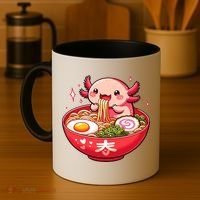 Cute Axolotl Eats Ramen Noodles Axolotls Ramen Coffee Mug thumb 4