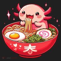 Cute Axolotl Eats Ramen Noodles Axolotls Ramen Beanie thumb 2