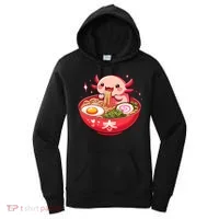 Cute Axolotl Eats Ramen Noodles Axolotls Ramen Women's Hoodie thumb 0