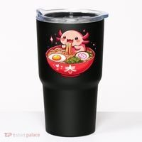 Cute Axolotl Eats Ramen Noodles Axolotls Ramen Tumbler thumb 0