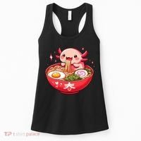 Cute Axolotl Eats Ramen Noodles Axolotls Ramen Women's Tank Top thumb 0