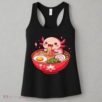 Cute Axolotl Eats Ramen Noodles Axolotls Ramen Women's Tank Top thumb 3
