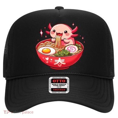 Cute Axolotl Eats Ramen Noodles Axolotls Ramen Hat