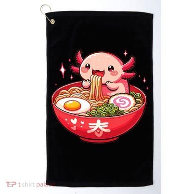 Cute Axolotl Eats Ramen Noodles Axolotls Ramen Golf Towel