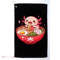 Cute Axolotl Eats Ramen Noodles Axolotls Ramen Golf Towel thumb 0