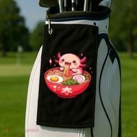 Cute Axolotl Eats Ramen Noodles Axolotls Ramen Golf Towel thumb 2