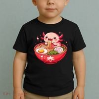Cute Axolotl Eats Ramen Noodles Axolotls Ramen Toddler T-Shirt thumb 2