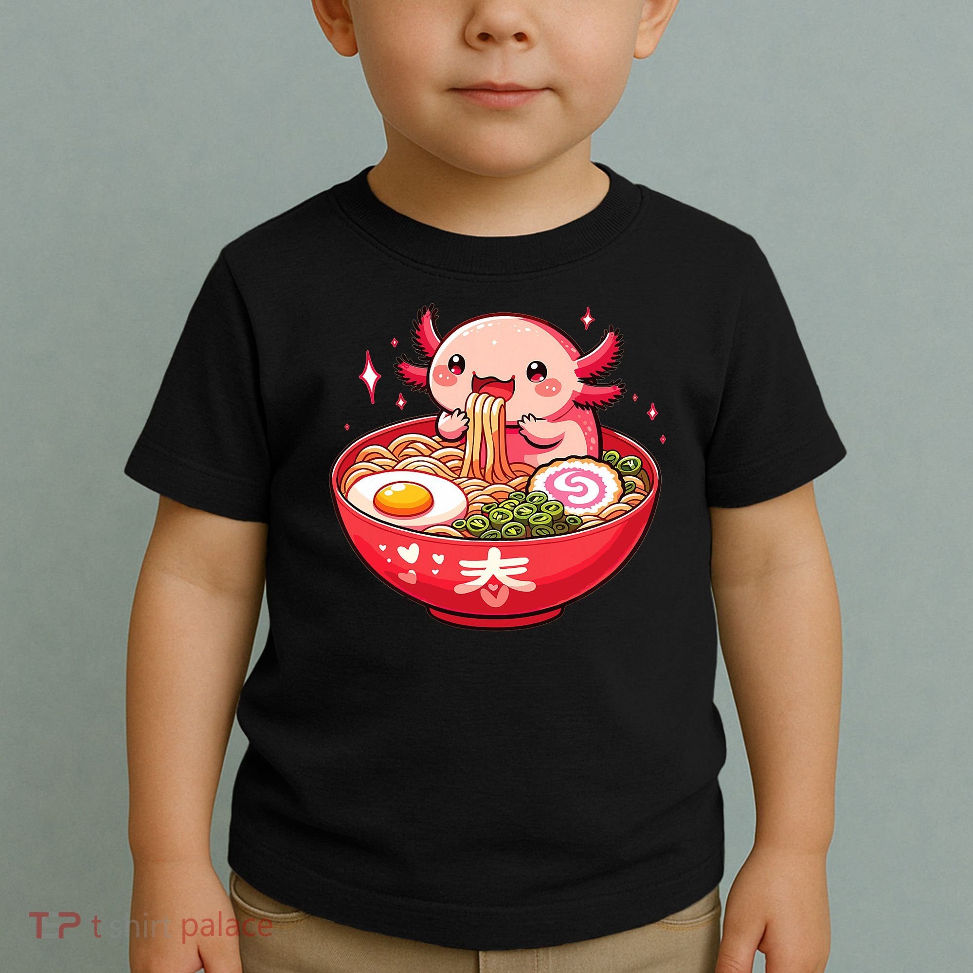 Cute Axolotl Eats Ramen Noodles Axolotls Ramen Toddler T-Shirt