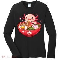 Cute Axolotl Eats Ramen Noodles Axolotls Ramen Women's Long Sleeve Shirt thumb 0