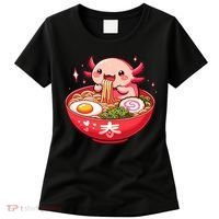 Cute Axolotl Eats Ramen Noodles Axolotls Ramen Women's T-Shirt thumb 0