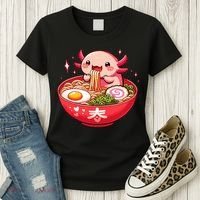 Cute Axolotl Eats Ramen Noodles Axolotls Ramen Women's T-Shirt thumb 3