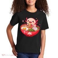 Cute Axolotl Eats Ramen Noodles Axolotls Ramen Kids T-Shirt thumb 2