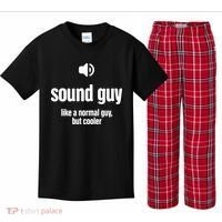 Cool Audio Engineer Funny Sound Guy Kids Plaid Pajama Set thumb 0