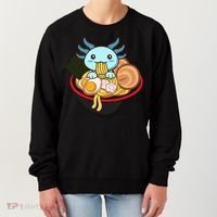 Cute Axolotl Eating Ramen Kawaii Anime Women's Sweatshirt thumb 0