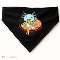 Cute Axolotl Eating Ramen Kawaii Anime USA-Made Doggie Bandana thumb 0