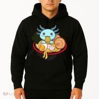 Cute Axolotl Eating Ramen Kawaii Anime Hoodie thumb 2