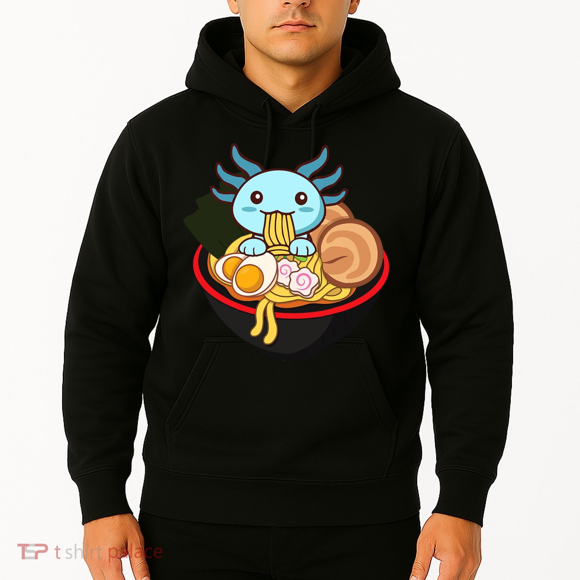 Cute Axolotl Eating Ramen Kawaii Anime Hoodie