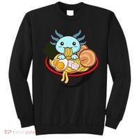 Cute Axolotl Eating Ramen Kawaii Anime Sweatshirt thumb 0