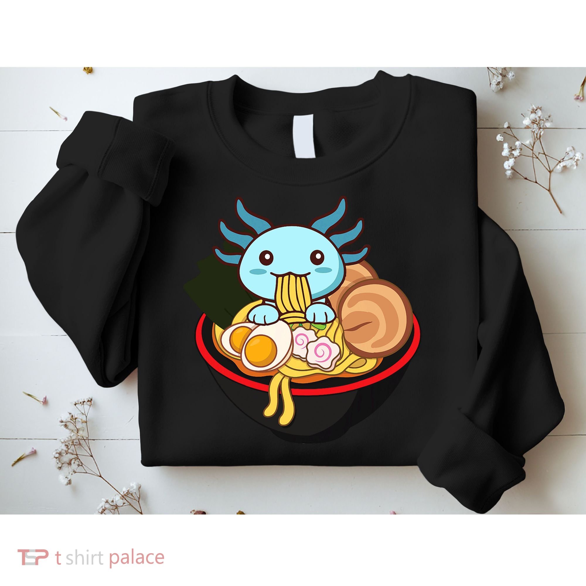 Cute Axolotl Eating Ramen Kawaii Anime Sweatshirt