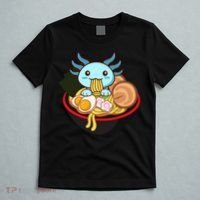 Cute Axolotl Eating Ramen Kawaii Anime T-Shirt thumb 5