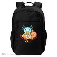 Cute Axolotl Eating Ramen Kawaii Anime Backpack thumb 0