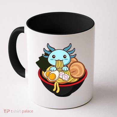 Cute Axolotl Eating Ramen Kawaii Anime Coffee Mug