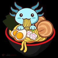 Cute Axolotl Eating Ramen Kawaii Anime Coffee Mug thumb 5