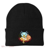 Cute Axolotl Eating Ramen Kawaii Anime Beanie thumb 0