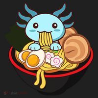 Cute Axolotl Eating Ramen Kawaii Anime Beanie thumb 2