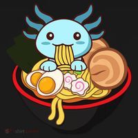 Cute Axolotl Eating Ramen Kawaii Anime Women's Hoodie thumb 2