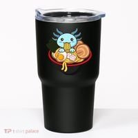 Cute Axolotl Eating Ramen Kawaii Anime Tumbler thumb 0