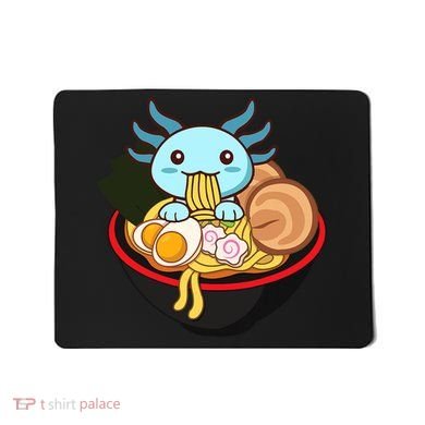 Cute Axolotl Eating Ramen Kawaii Anime Mousepad