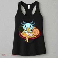 Cute Axolotl Eating Ramen Kawaii Anime Women's Tank Top thumb 3