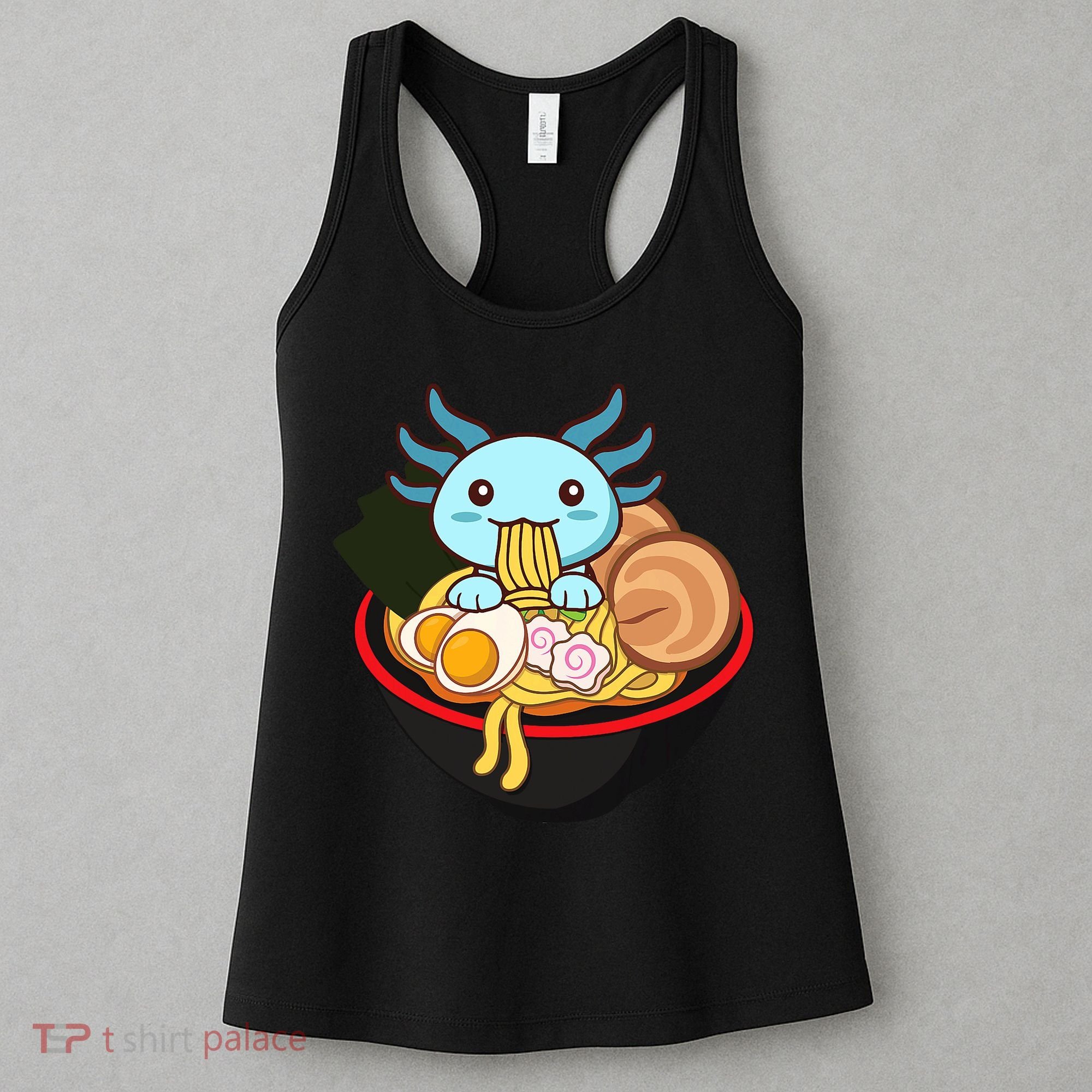 Cute Axolotl Eating Ramen Kawaii Anime Women's Tank Top