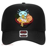 Cute Axolotl Eating Ramen Kawaii Anime Hat thumb 0