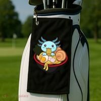 Cute Axolotl Eating Ramen Kawaii Anime Golf Towel thumb 2