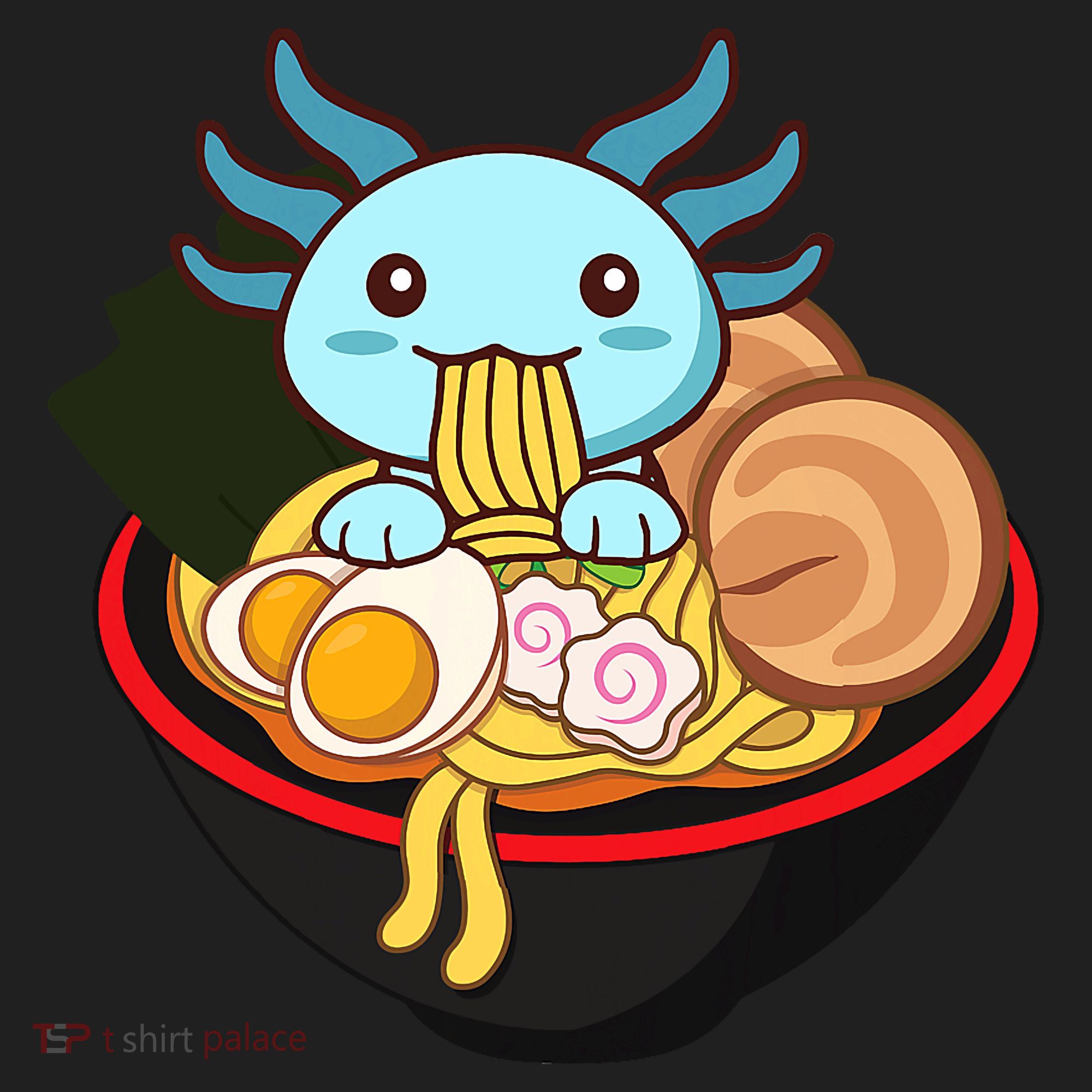Cute Axolotl Eating Ramen Kawaii Anime Golf Towel