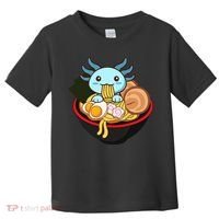 Cute Axolotl Eating Ramen Kawaii Anime Toddler T-Shirt thumb 0