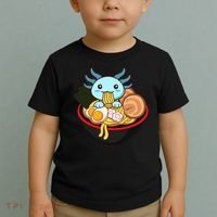 Cute Axolotl Eating Ramen Kawaii Anime Toddler T-Shirt thumb 2