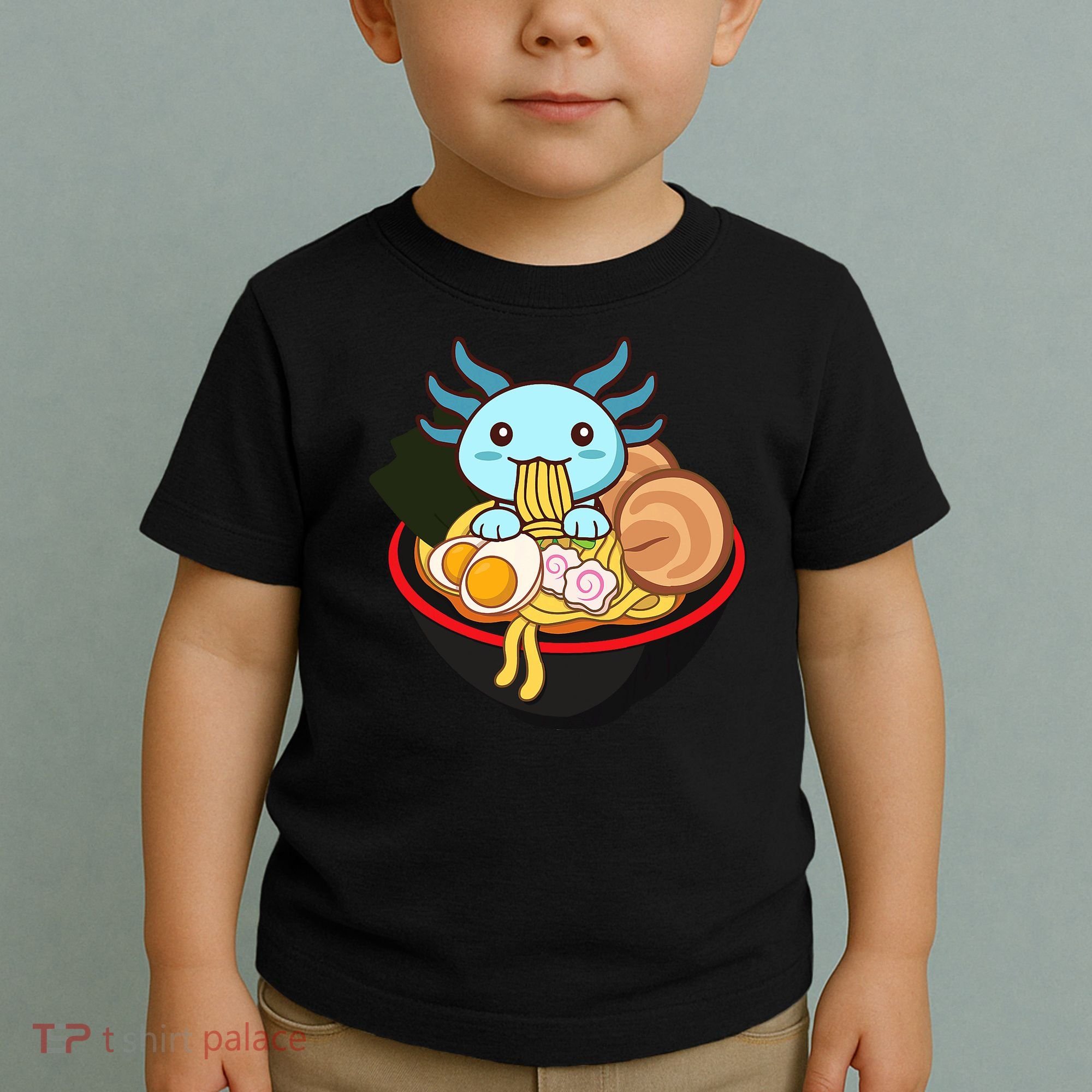Cute Axolotl Eating Ramen Kawaii Anime Toddler T-Shirt