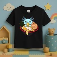 Cute Axolotl Eating Ramen Kawaii Anime Toddler T-Shirt thumb 3