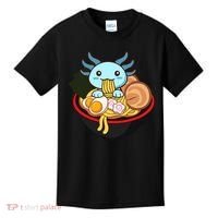 Cute Axolotl Eating Ramen Kawaii Anime Kids T-Shirt thumb 0